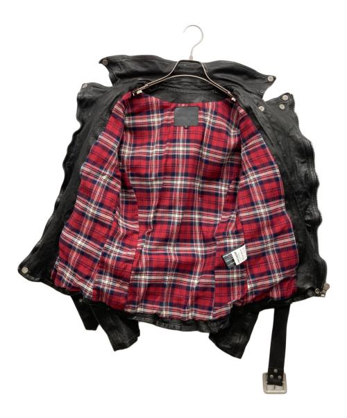 BACK RUSH（バックラッシュ）BACK RUSH (バックラッシュ) ダブルライダース ドイツカーフ製品染め ブラック サイズ:Mの古着・服飾アイテム