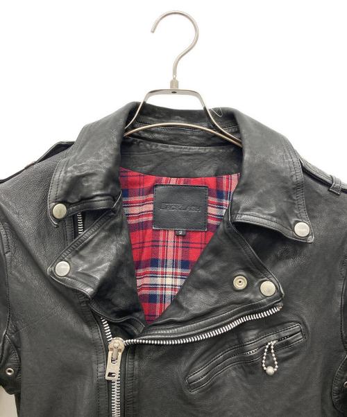 BACK RUSH（バックラッシュ）BACK RUSH (バックラッシュ) ダブルライダース ドイツカーフ製品染め ブラック サイズ:Mの古着・服飾アイテム