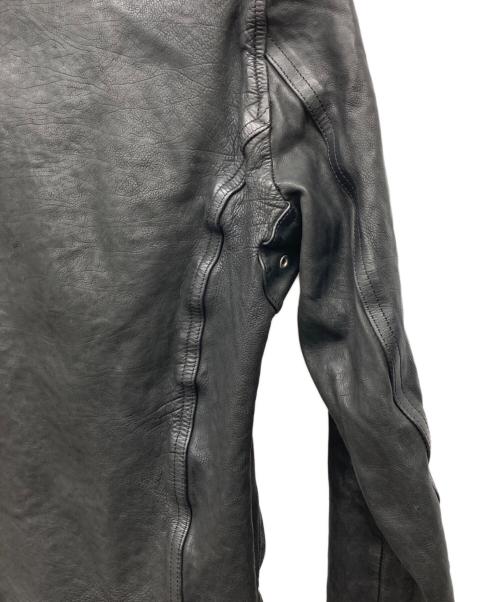 BACK RUSH（バックラッシュ）BACK RUSH (バックラッシュ) ダブルライダース ドイツカーフ製品染め ブラック サイズ:Mの古着・服飾アイテム