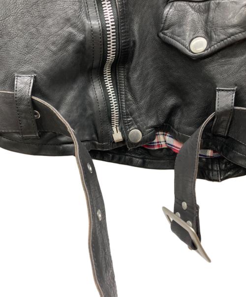 BACK RUSH（バックラッシュ）BACK RUSH (バックラッシュ) ダブルライダース ドイツカーフ製品染め ブラック サイズ:Mの古着・服飾アイテム