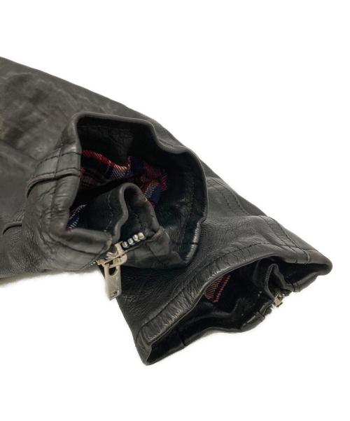 BACK RUSH（バックラッシュ）BACK RUSH (バックラッシュ) ダブルライダース ドイツカーフ製品染め ブラック サイズ:Mの古着・服飾アイテム
