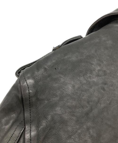 BACK RUSH（バックラッシュ）BACK RUSH (バックラッシュ) ダブルライダース ドイツカーフ製品染め ブラック サイズ:Mの古着・服飾アイテム