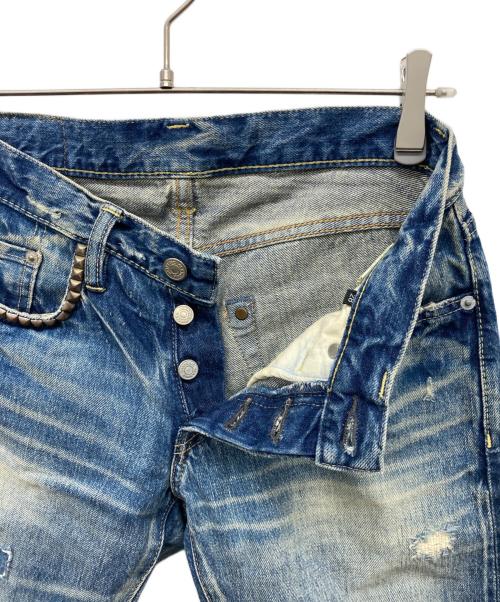 Hysteric Glamour（ヒステリックグラマー）Hysteric Glamour (ヒステリックグラマー) ユーズド加工デニムパンツ インディゴ サイズ:28の古着・服飾アイテム