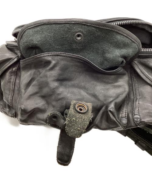 BACK LASH（バックラッシュ）BACK LASH (バックラッシュ) レザーショルダーバッグ ブラックの古着・服飾アイテム
