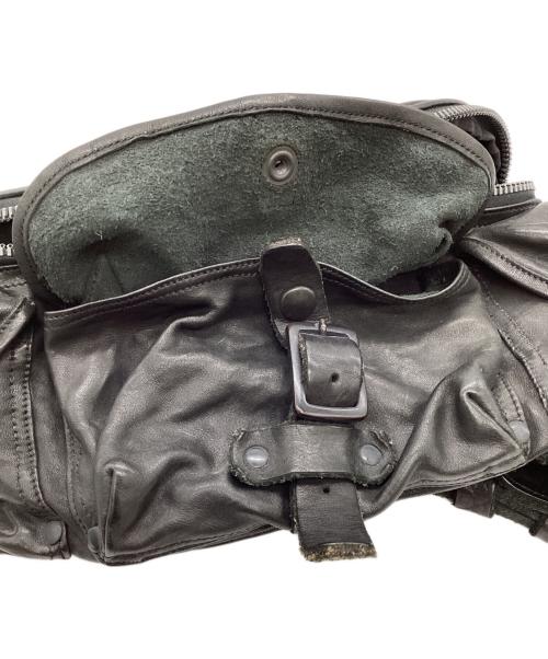 BACK LASH（バックラッシュ）BACK LASH (バックラッシュ) レザーショルダーバッグ ブラックの古着・服飾アイテム