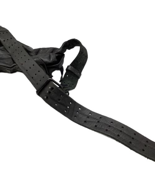 BACK LASH（バックラッシュ）BACK LASH (バックラッシュ) レザーショルダーバッグ ブラックの古着・服飾アイテム