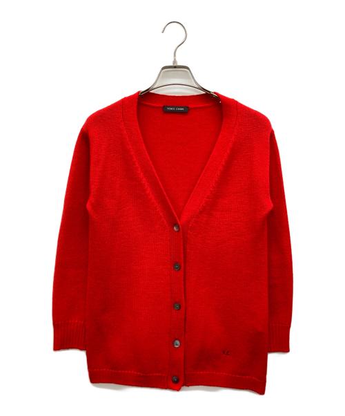 YOKO CHAN（ヨーコチャン）YOKO CHAN (ヨーコチャン) サイドスリットニットカーディガン レッド サイズ:36の古着・服飾アイテム