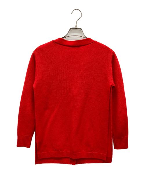 YOKO CHAN（ヨーコチャン）YOKO CHAN (ヨーコチャン) サイドスリットニットカーディガン レッド サイズ:36の古着・服飾アイテム