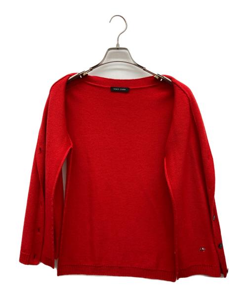 YOKO CHAN（ヨーコチャン）YOKO CHAN (ヨーコチャン) サイドスリットニットカーディガン レッド サイズ:36の古着・服飾アイテム