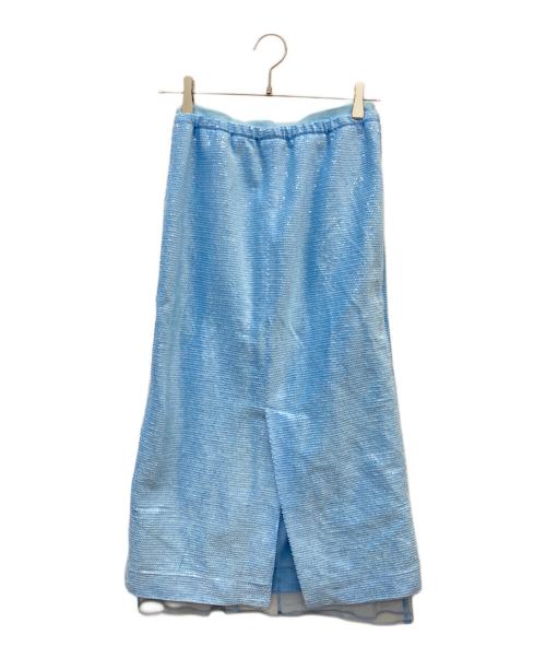 MAISON SPECIAL（メゾンスペシャル）MAISON SPECIAL (メゾンスペシャル) Sequins Side Line Track Skirt スカイブルー サイズ:FREEの古着・服飾アイテム
