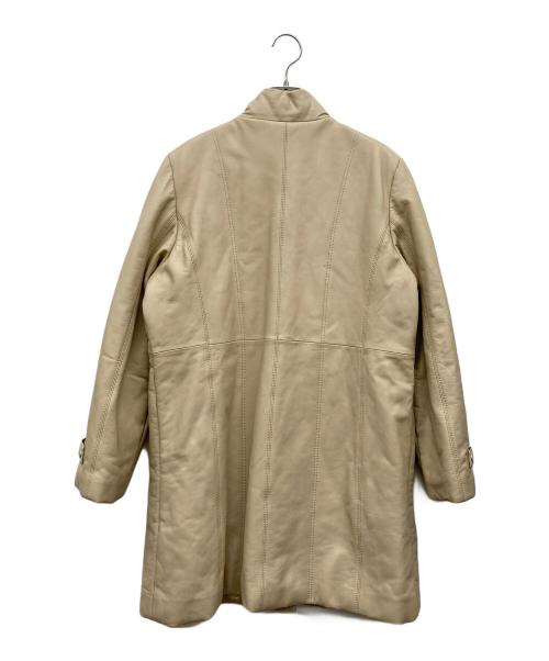 BALMAIN（バルマン）BALMAIN (バルマン) ラムレザースタンドカラーコート ベージュ サイズ:13の古着・服飾アイテム