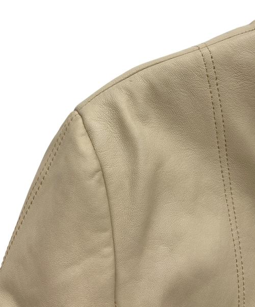 BALMAIN（バルマン）BALMAIN (バルマン) ラムレザースタンドカラーコート ベージュ サイズ:13の古着・服飾アイテム