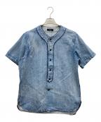 DIESELディーゼル）の古着「マチ付きデニムベースボールシャツ」｜インディゴ