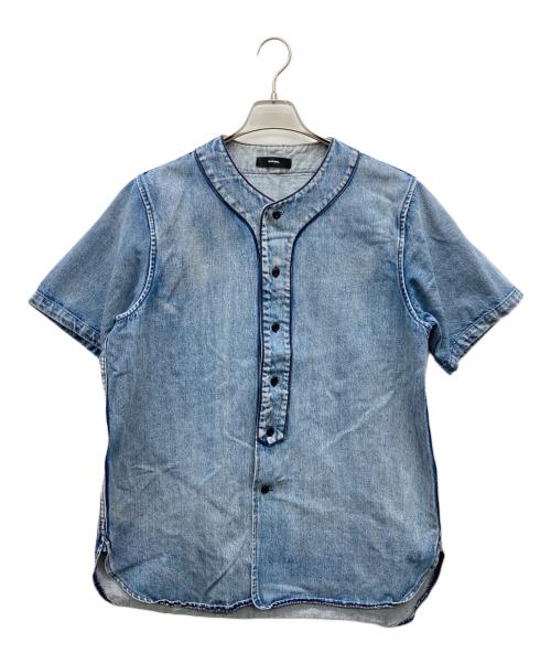 DIESEL（ディーゼル）DIESEL (ディーゼル) マチ付きデニムベースボールシャツ インディゴ サイズ:Mの古着・服飾アイテム