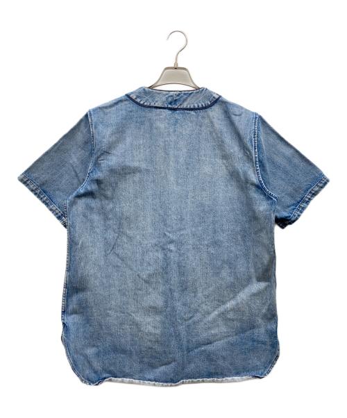 DIESEL（ディーゼル）DIESEL (ディーゼル) マチ付きデニムベースボールシャツ インディゴ サイズ:Mの古着・服飾アイテム