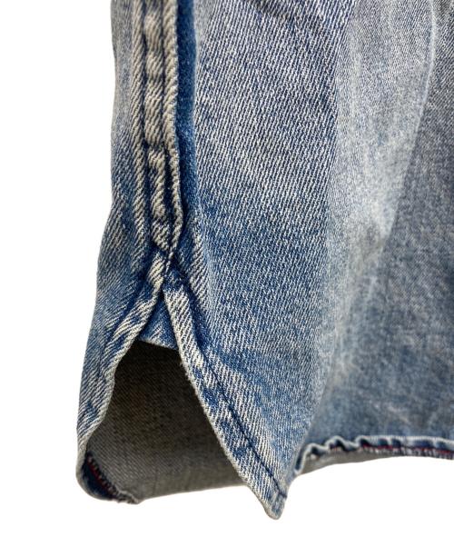 DIESEL（ディーゼル）DIESEL (ディーゼル) マチ付きデニムベースボールシャツ インディゴ サイズ:Mの古着・服飾アイテム