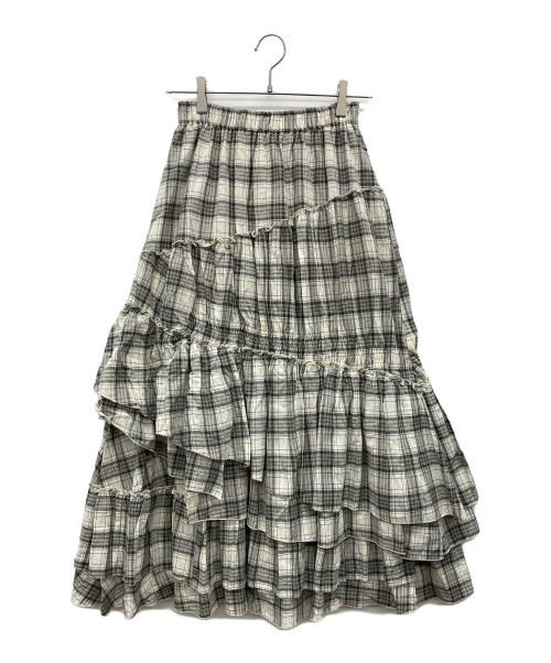 Lily Brown（リリーブラウン）Lily Brown (リリーブラウン) アシンメトリーティアードスカート アイボリー サイズ:Fの古着・服飾アイテム