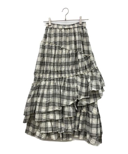 Lily Brown（リリーブラウン）Lily Brown (リリーブラウン) アシンメトリーティアードスカート アイボリー サイズ:Fの古着・服飾アイテム