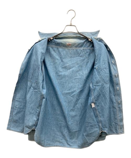 WAREHOUSE（ウエアハウス）WAREHOUSE (ウエアハウス) マチ付シャンブレーシャツ インディゴ サイズ:15-151/2 MEDIUMの古着・服飾アイテム