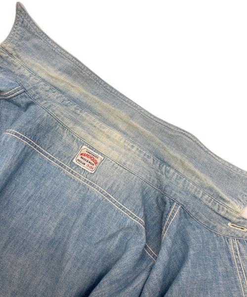 WAREHOUSE（ウエアハウス）WAREHOUSE (ウエアハウス) マチ付シャンブレーシャツ インディゴ サイズ:15-151/2 MEDIUMの古着・服飾アイテム