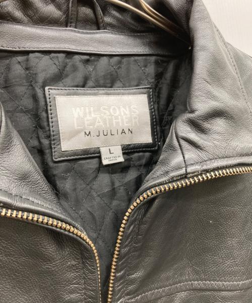 M.JULIAN（エムジュリアン）M.JULIAN (エムジュリアン) ウィルソンレザージャケット ブラック サイズ:Lの古着・服飾アイテム