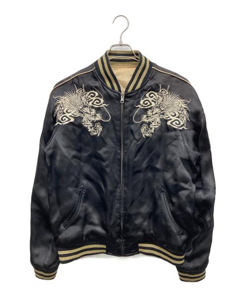 百花繚乱（ヒャッカリョウラン）百花繚乱 (ヒャッカリョウラン) リバーシブルスカジャン ブラック サイズ:M C88-96,T165-175の古着・服飾アイテム