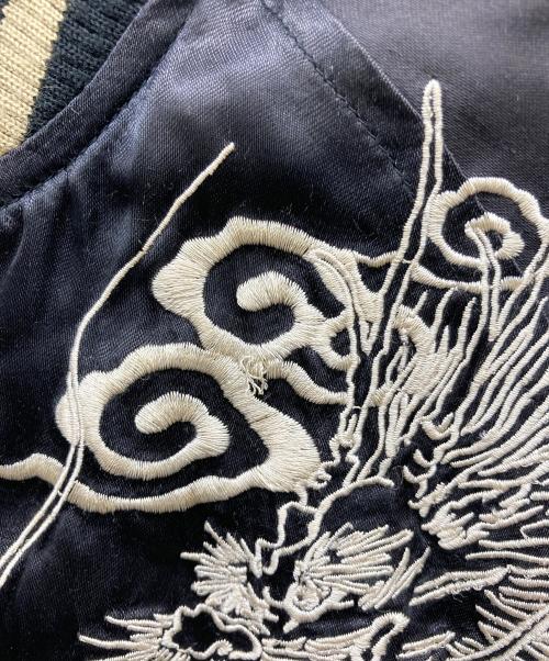 百花繚乱（ヒャッカリョウラン）百花繚乱 (ヒャッカリョウラン) リバーシブルスカジャン ブラック サイズ:M C88-96,T165-175の古着・服飾アイテム