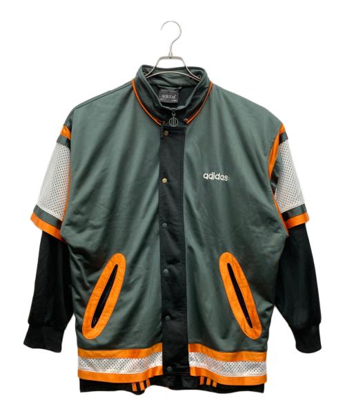 adidas（アディダス）adidas (アディダス) レイヤードジャケット グリーン サイズ:Lの古着・服飾アイテム