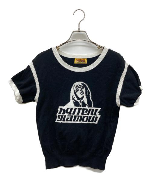 Hysteric Glamour（ヒステリックグラマー）Hysteric Glamour (ヒステリックグラマー) 半袖ニット ブラック サイズ:不明の古着・服飾アイテム