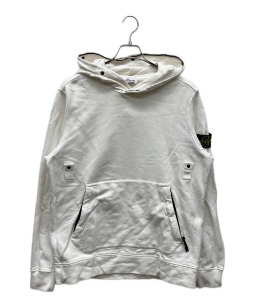 STONE ISLAND（ストーンアイランド）STONE ISLAND (ストーンアイランド) LOGO PATCH HOODIE ホワイト サイズ:Mの古着・服飾アイテム