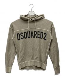 DSQUARED2（ディースクエアード）の古着「ロゴプリントパーカー」｜ベージュ