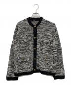 Mila Owenミラオーウェン）の古着「フラップポケット付金釦ニットカーディガン」｜ブラック