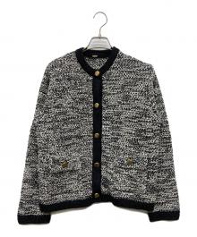 Mila Owen（ミラオーウェン）の古着「フラップポケット付金釦ニットカーディガン」｜ブラック