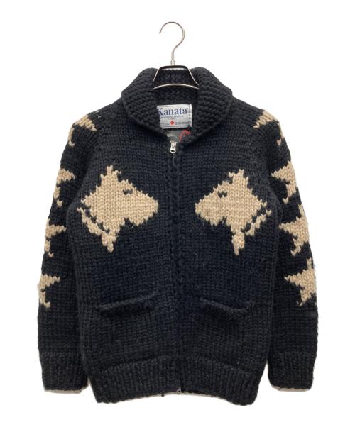KANATA（カナタ）KANATA (カナタ) ANDSUNS (アンドサンズ) カウチンセーター ブラック サイズ:表記無しの古着・服飾アイテム