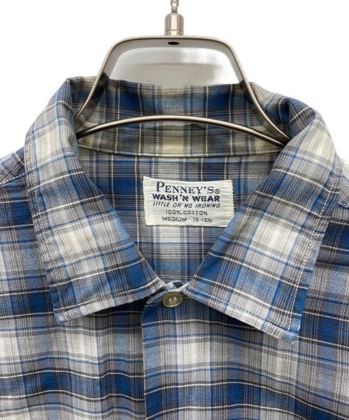 PENNEYS（ペニーズ）penneys (ペニーズ) 60s ヴィンテージ半袖シャツ スカイブルー サイズ:MEDIUM 15-15 1/2の古着・服飾アイテム