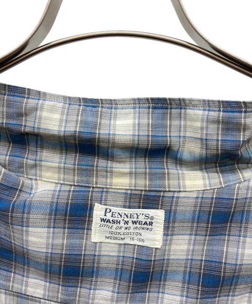 PENNEYS（ペニーズ）penneys (ペニーズ) 60s ヴィンテージ半袖シャツ スカイブルー サイズ:MEDIUM 15-15 1/2の古着・服飾アイテム
