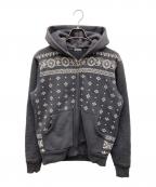 Hysteric Glamourヒステリックグラマー）の古着「バンダナ柄ジップパーカー」｜グレー