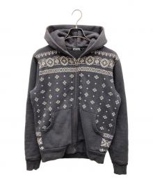 Hysteric Glamour（ヒステリックグラマー）の古着「バンダナ柄ジップパーカー」｜グレー