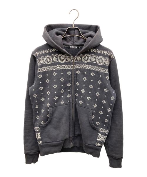 Hysteric Glamour（ヒステリックグラマー）Hysteric Glamour (ヒステリックグラマー) バンダナ柄ジップパーカー グレー サイズ:Mの古着・服飾アイテム