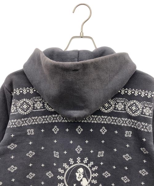 Hysteric Glamour（ヒステリックグラマー）Hysteric Glamour (ヒステリックグラマー) バンダナ柄ジップパーカー グレー サイズ:Mの古着・服飾アイテム