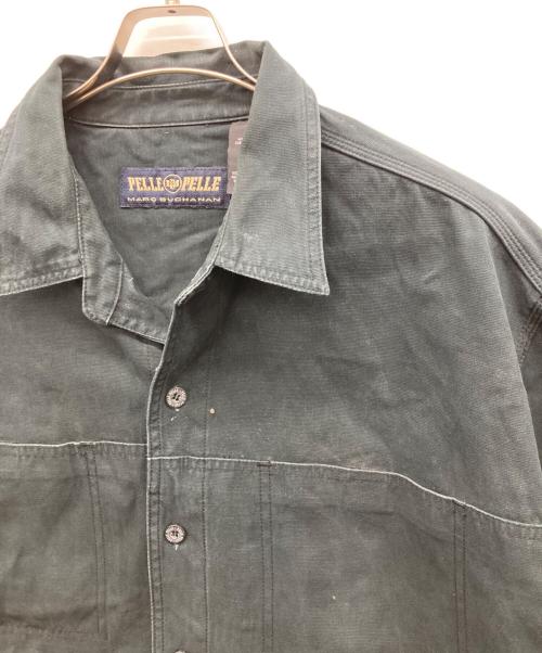 pellepelle（ペレペレ）pellepelle (ペレペレ) 90s 半袖シャツジャケット ブラック サイズ:XXLの古着・服飾アイテム