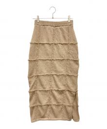 ADAWAS（アダワス）の古着「ループニットスカート」｜ベージュ