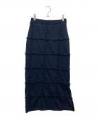 ADAWASアダワス）の古着「ループニットスカート」｜ネイビー