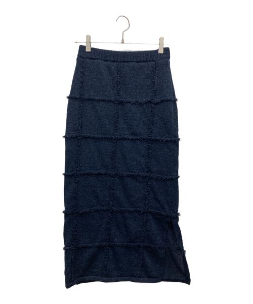 ADAWAS（アダワス）ADAWAS (アダワス) ループニットスカート ネイビー サイズ:FREEの古着・服飾アイテム