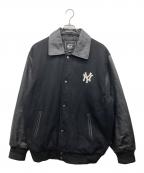 G-Ⅲ SPORTSジースリースポーツ）の古着「レザー切替スタジャン」｜ブラック