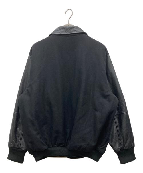 G-Ⅲ SPORTS（ジースリースポーツ）G-Ⅲ SPORTS (ジースリースポーツ) レザー切替スタジャン ブラック サイズ:Lの古着・服飾アイテム