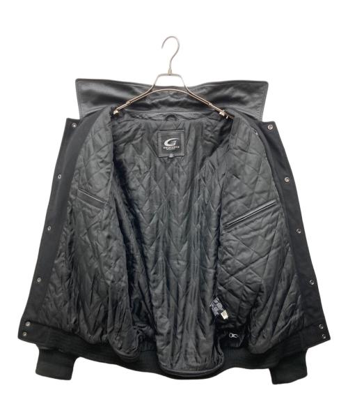 G-Ⅲ SPORTS（ジースリースポーツ）G-Ⅲ SPORTS (ジースリースポーツ) レザー切替スタジャン ブラック サイズ:Lの古着・服飾アイテム