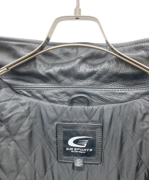 G-Ⅲ SPORTS（ジースリースポーツ）G-Ⅲ SPORTS (ジースリースポーツ) レザー切替スタジャン ブラック サイズ:Lの古着・服飾アイテム