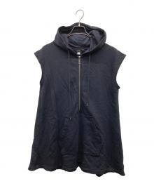 DIESEL（ディーゼル）の古着「ノースリーブハーフジップパーカー」｜ブラック