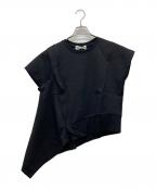 HeRIN.CYEヘリンドットサイ）の古着「Asymmetry Ponte tops」｜ブラック